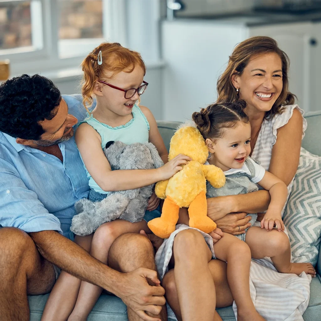 smiling supported foster family